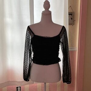 Ambiance Black Swiss Dot Blouse